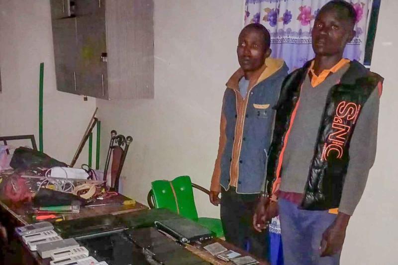 File image of two suspects arrested in Kamulu.